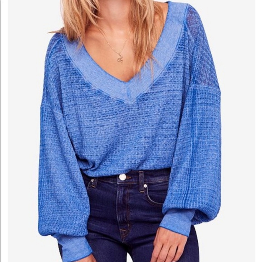 Waffle knit long sleeve top - Picture 5 of 8